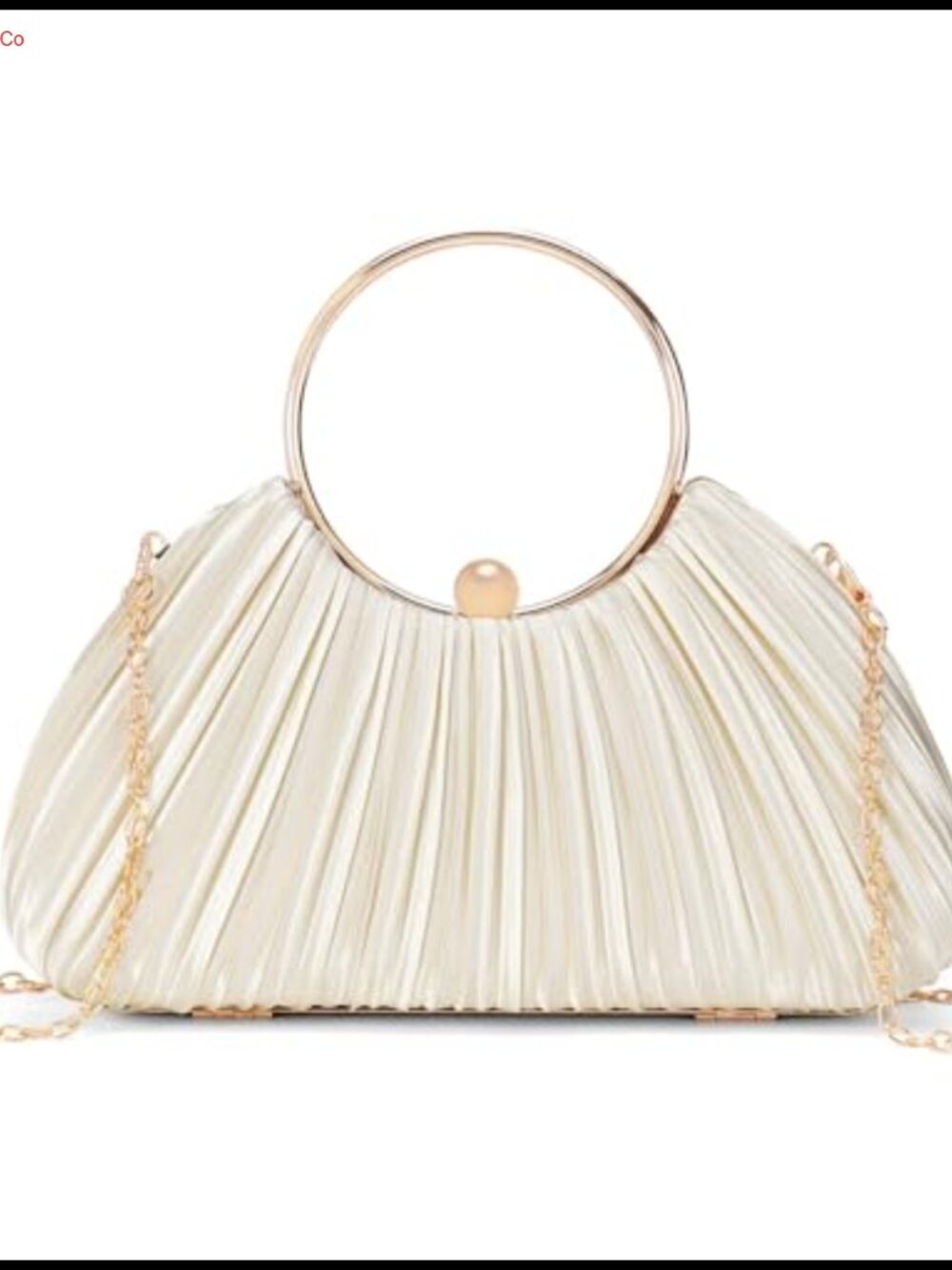 Satin Pleated Evening Clutch Top Handle Crossbody Bag for Wedding Party